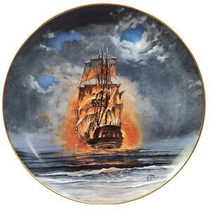 The Palatine #VI Of Legendary Ships Of The Seas 9.25" Plate By Royal Cornwall